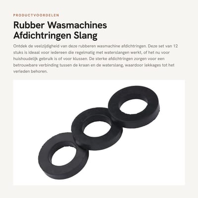 Dailygoods- Rubber Afdichtringen 12 Stuks - Slangring Set - Afdichtringen voor Waterslang - Plug Wasmachine - Waterdicht - Eenvoudig in Gebruik