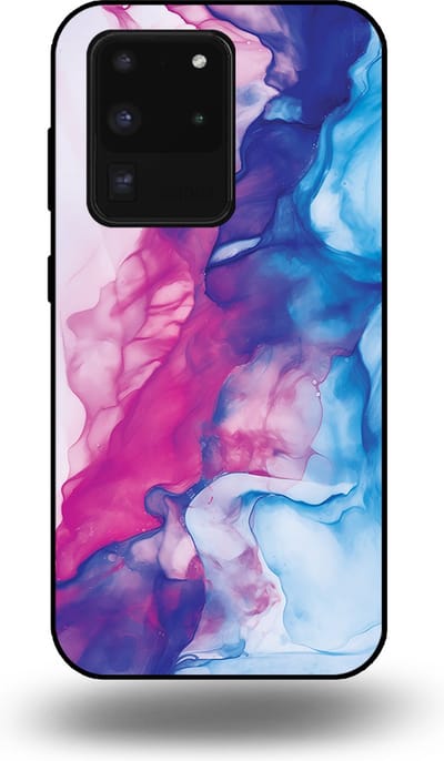 Smartphonica Telefoonhoesje Geschikt voor Samsung Galaxy S20 Ultra met Roze Blauw Marmer Opdruk - TPU Backcover Case Rose Blue Marble Design geschikt voor Samsung Galaxy S20 Ultra