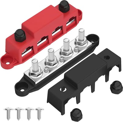 Stroomverdeelblok 250 A 12 V - Aansluitblok voor auto-accu met deksel