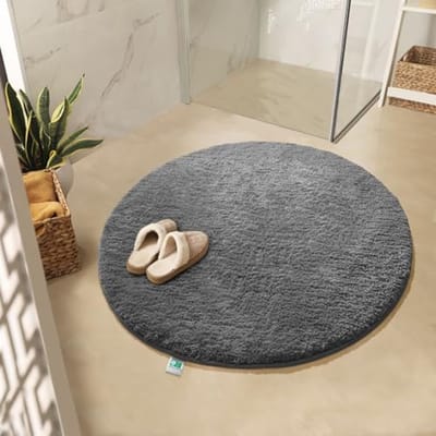 Ronde Badmat - Dichte, Fluffy Wellness voor Thuis - Anti-slip, Wasbaar en Veilig