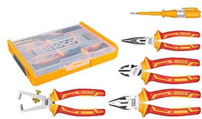 VDE Geïsoleerde Tangen Set - 5 Stuks voor Elektrische Klussen - 1000V Handgereedschap
