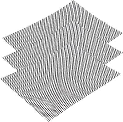 Famanu – Anti-aanbakrooster - grillmat - 42 x 36 cm - teflon net - grillmatset - herbruikbaar - BBQ-grillmat - voor grillen - vlees - groenten - koken - bakken - zeevruchten (3 stuks)