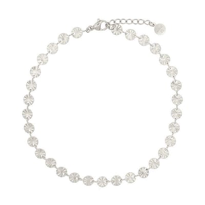 Mint15 Enkelbandje bloemetjes - Zilverkleur RVS/Stainless Steel