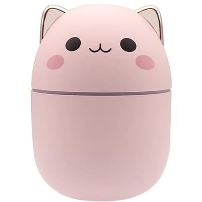 Mini schattige luchtbevochtiger voor etherische oliën, luchtbevochtiger voor thuis, slaapkamer, aromadiffuser, luchtreiniger, parfum, koele mistmaker roze