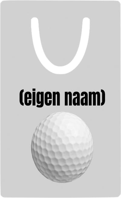Hacebo® - golfbal met eigen naam metalen boekenlegger - Golf - golfers - leuk cadeau voor iemand die houdt van golfen - cadeau - kado Bladwijzer boekenleggers - 7.6 cm x 5cm