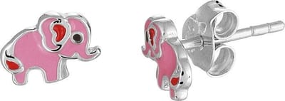 The Kids Jewelry Collection Oorknoppen Olifant - Zilver Gerhodineerd