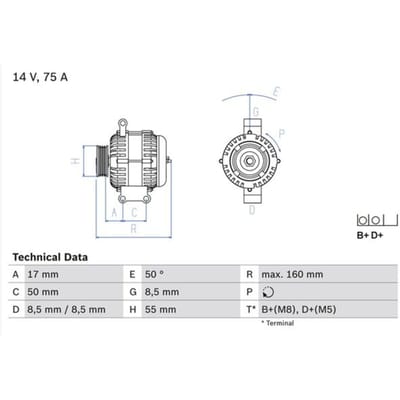 Dynamo / Alternator BOSCH 0 986 049 081