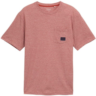 Tom Tailor - T-shirt met borstzak - Maat XXXL - velvet red fine stripe