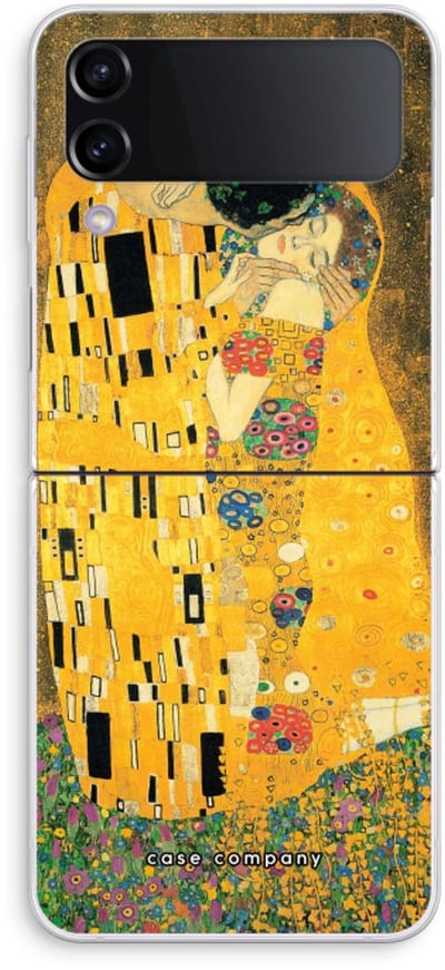 Case Company® - Hoesje geschikt voor Samsung Galaxy Z Flip4 hoesje - Der Kuss - Soft Cover Telefoonhoesje - Bescherming aan alle Kanten en Schermrand