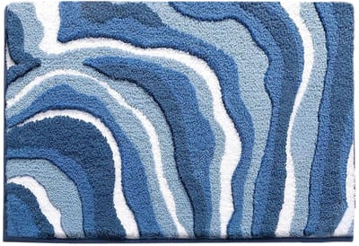Badkamermat met strandthema, geschikt voor douche en bad, absorberende microvezelmat met oceaanzandmotief, ook geschikt voor slaapkamers, woonkamers en hallen.