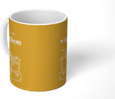 Mok - Koffiemok - Spreuken - Quotes - Take a vacation - Koffer - Mokken - 350 ML - Beker - Koffiemokken - Theemok - Mok met tekst