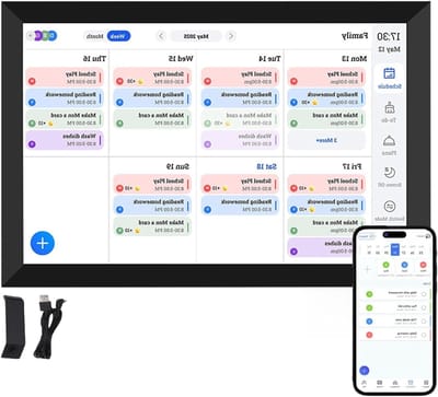 Slimme Digitale Kalender en Taakplanner 10.1 Inch, HD Touchscreen, Interactieve Familiekalender en Foto Display voor Gezinsplanning en Organisatie