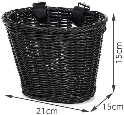 SILARLAIT Fietsmand voor kinderen, fietsmand voor stuur, handgebreid, strak mesh, twee verstelbare/afneembare riemen, fietsmand voor meisjes en jongens, blauw/wit/roze/paars