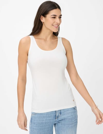 Brax Dames Top  Style SILVY offwhite, crèmewit, maat 36