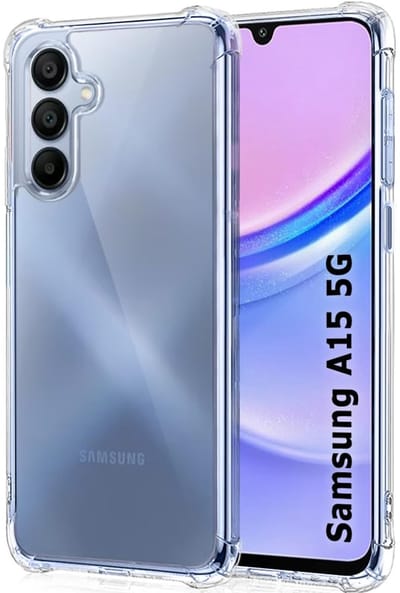 Ultra-Hybrid Schokbestendig Hoesje KKG - Crystal Clear Geschikt voor: Samsung Galaxy A15 | Transparante achterkant Hard Back Cover & TPU Siliconen Bumper