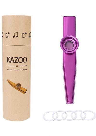 Dailygoody - Kazoo - Muziekinstrument - Lichtgewicht en duurzaam - Paars - Begeleiding voor gitaar en ukelele - Draagbaar en eenvoudig in gebruik - Id...