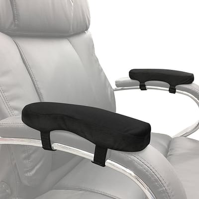 1 Paar Ergonomische arm kussens - Stoel armleuningen – Armpads - Universeel - Zachte pads – Ondersteuning - Stoel armleunkussen – Zwart - LOUZIR
