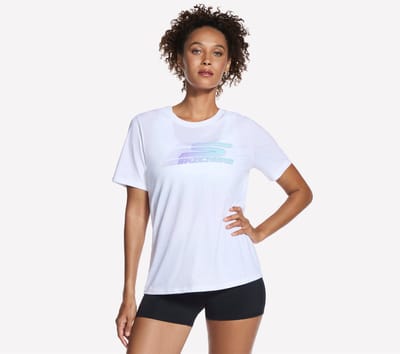 Skechers GORUN GRAPHIC TEE Dames T-shirt - Wit