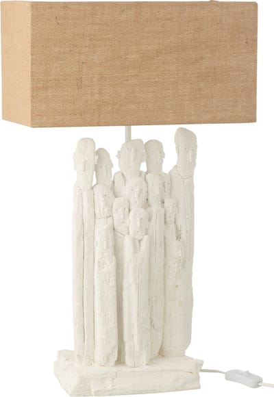 J-Line tafellamp Figuren - polyresin - wit/naturel