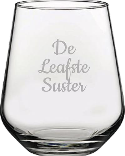 Gegraveerde Drinkglas 42,5cl De Leafste Suster
