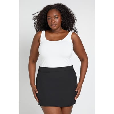 boohoo Dames Plus Getailleerde Mini Rok | Black | Maat: 16