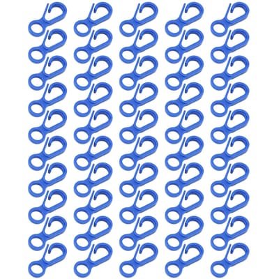 50 Pièces Attaches Homard en Plastique Dur Crochets Snap Mignons pour Lanières Jouets DIY Porte-clés blue