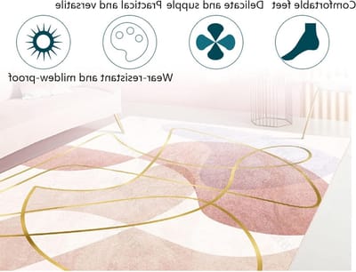 Moderne en wasbare vloerkleden voor woonkamer en slaapkamer, antislip, groot en stijlvol (100x120cm)