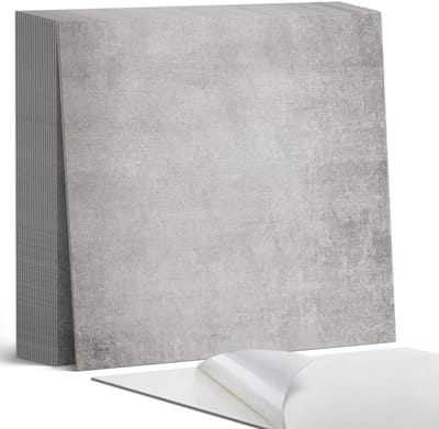 Coloray Plaktegels - Ruwe betontextuur Zelfklevende Tegels - 20 cm x 20 cm - Grijs Plaktegels - 20 stuks - Vierkant PVC Tegels - Plaktegels Badkamer - Plaktegels Vloer - Vinyl Tegels Zelfklevend - Wandtegel Zelfklevend