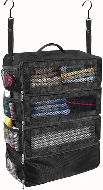 Reis Organizer - Koffer Organizer - Kleding Opbergen - Hangend en Inklapbaar - 39 x 25 x 6 cm - Zwart