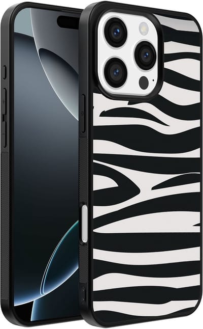 Smartphonica Telefoonhoesje Geschikt voor iPhone 16 Pro Max met zebra opdruk - TPU backcover case zebra design - Zwart Wit geschikt voor iPhone 16 Pro Max