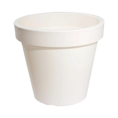 Pro Garden Bloempot - wit - rond - D25 cm - kunststof - plantenpot - tuin buiten