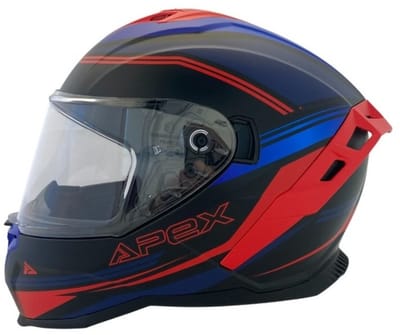 APEX FI200 Paris Blauw Rood Mat Integraalhelm - Maat XS - Helm Motohelm