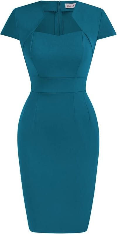 Elegante Pencil Jurk met Ronde Hals en Kapmouwtjes voor Dames