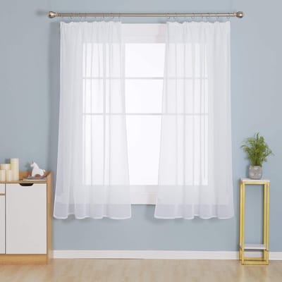 Dailygoods - Transparant Gordijn - Voile Gordijnen - Luxe Stijl - 132x160 cm - Lichtfilterend - Geschikt voor Slaapkamer en Woonkamer