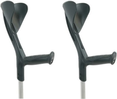 Herdegen Elleboogkrukken - Paar van 2 - Set krukken - Voor revalidtie - Loopkrukken - Ergonomisch - Gesloten manchet - Evolution - Zwart