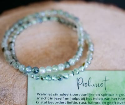 Prehniet Armband 4mm, edelstenen - Perfect cadeau voor vrouwen- Inclusief uitleg - Spiritueel - Prehnite - Persoonlijke groei - Liefde - Rust - Kalmte - Afvallen -Overspanningsklachten - 100% NATUURLIJK
