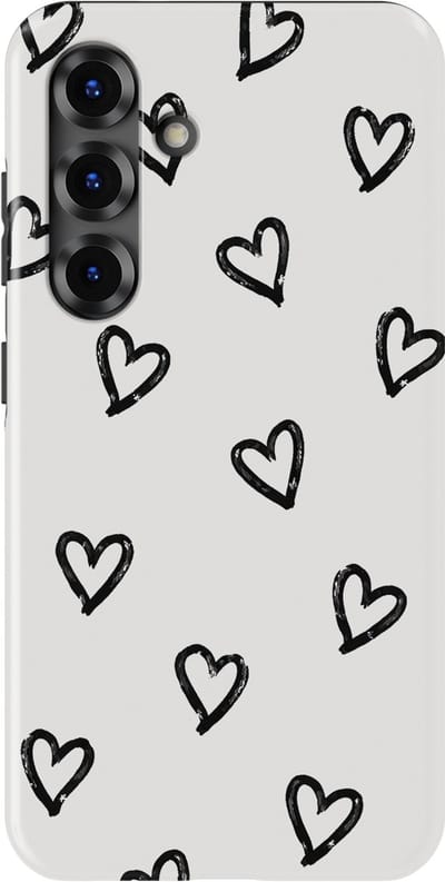 Tough Hoesje met Hartjes Samsung Galaxy S25 FE | Little Love Tough Case Geschikt voor Mag | Hartjes Print Backcover Samsung Galaxy S25 FE Mono Hearts