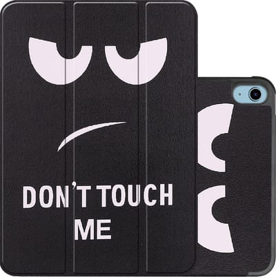Hoes - Geschikt voor Apple iPad A16/A18 (2022/2025/2026) - 10.9 & 11 inch (10e, 11e & 12e generatie) - Dun & Stevig - Trifold Bookcase - Hard Cover - Hardcover Book Case - Tablet Hoesje - Don't Touch Me
