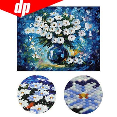 Bricolage Oiseaux  Marguerite Huile  Peinture Strass Rond Broderie Diamant Artisanat Mosaïque Point de Croix 20X30