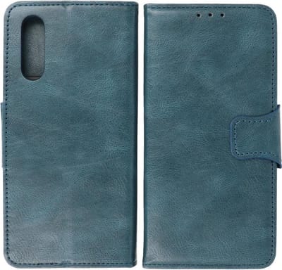 Sony Xperia 10 III Hoesje - Portemonnee Book Case - Kaarthouder & Magneetlipje - Kunstleer - Blauw