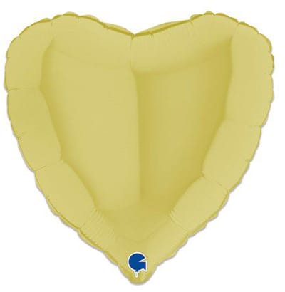 Folieballon Hart Mat - Geel - 45 cm - Helium- en Luchtvulling