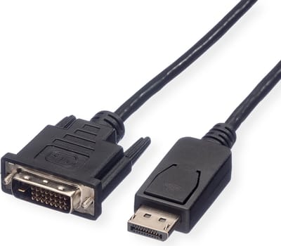 ROLINE DisplayPort Kabel DP Male - DVI Male (24+1), zwart, 1 m