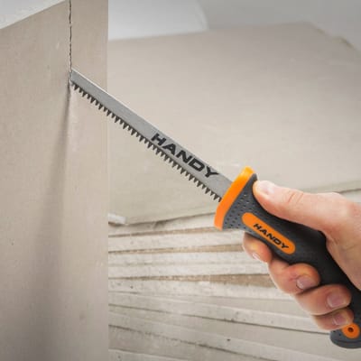 Gipszaag 150 mm - Gehard Staal, Puntig Zaagblad, Comfortabele Rubberen Greep | Ideaal voor Afbouw en Renovatie [10449]