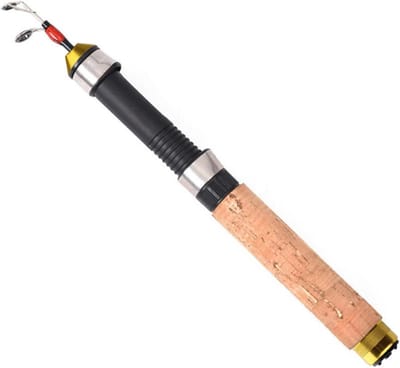IJshengel Telescopisch - Winter Vishengel - Vissen Op IJs - Draagbaar Ontwerp - 60 cm - Houtnerf