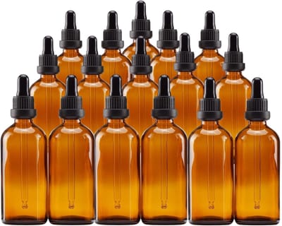 50x Pipetflesjes 100ml - Glazen Flesje met Pipet - 100 ml Pipetflesjes met Garantiesluiting