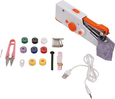 Handnaaimachine - Mini naaimachine - Kleding repareren - Draagbaar en lichtgewicht - 23 x 15 x 5 cm - Oranje