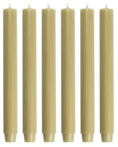 Cactula | Dinerkaarsen - Dikke kaarsen - Beige Olijf - 30 x 2.6 cm - 6 stuks - 20 Branduren