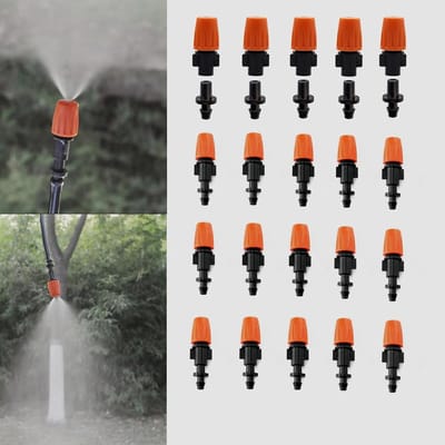Druppelirrigatie Sprayeers - Vernevelende Sproeiers - Planten Water Geven - Waterbesparend Tot 70% - 50 Stuks - Zwart