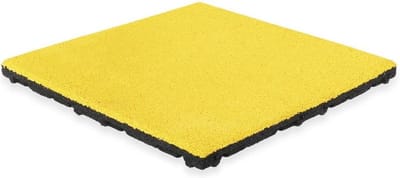 Rubber tegel met EPDM toplaag - 50 x 50 cm - 45 mm - Geel (RAL 1012)