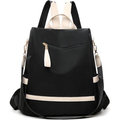 Diefstalbestendige Rugzak voor Dames Nieuwe Stijl Trendy Contrasterende Rugzak met Grote Capaciteit Casual Veelzijdige Mode Dames Tas black
